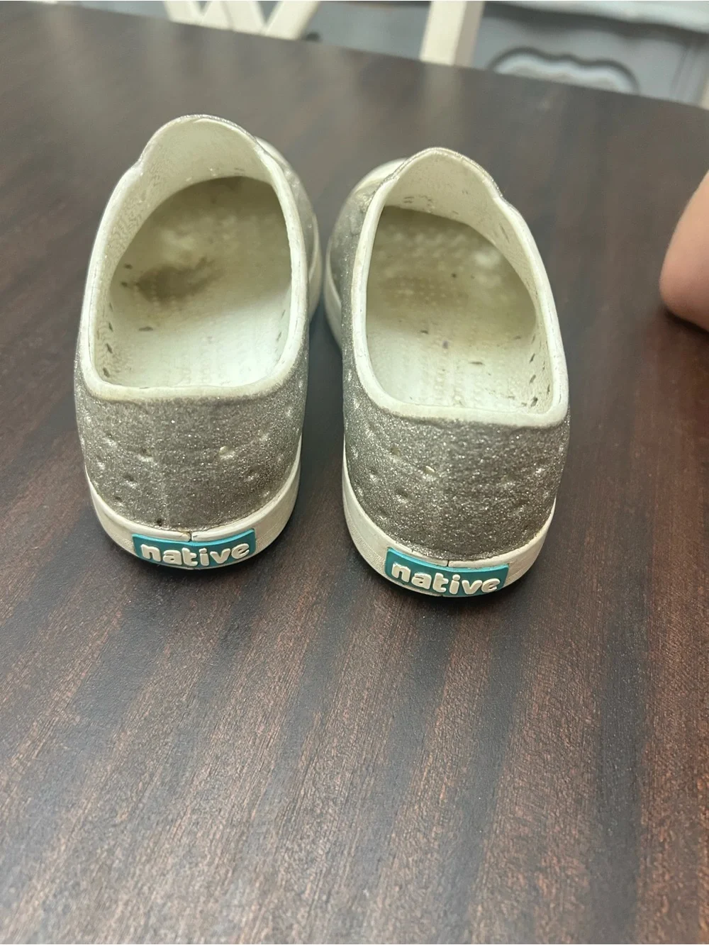 Native Kids Silver Glitter Slip-On Sneakers